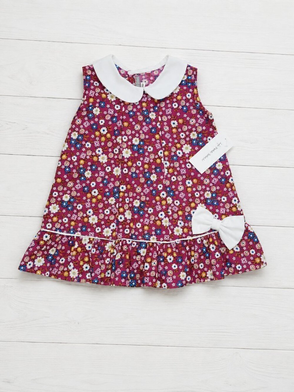 NWT Les Petits Soleils Maroon Floral Dress Size 18m